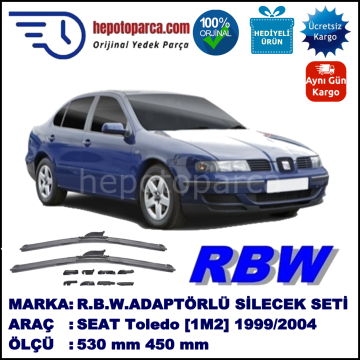 SEAT Toledo [1M2] 04.1999-07.2004, 530 / 450 mm.  RBW  ADAPTÖRLÜ MUZ SİLECEK SETİ