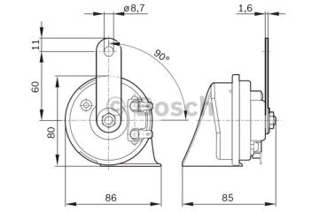 BOSCH_9320335007 Korna Salyangoz SET 12V, 420/510 Hz, 110dB(A)