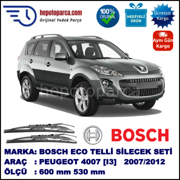 PEUGEOT 4007 [I3] 09.07-... 600 / 530 mm. BOSCH ECO Telli Silecek 2'li Takım