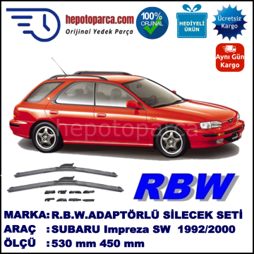 SUBARU Impreza Sports Wagon  11.1992-07.2000, 530 / 450 mm.  RBW  ADAPTÖRLÜ MUZ SİLECEK SETİ