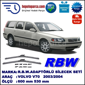 VOLVO V70 II  08.2003-07.2004, 600 / 530 mm.  RBW  ADAPTÖRLÜ MUZ SİLECEK SETİ