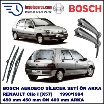 RENAULT Clio I [X57] 06,1990-02,1994 Bosch Aeroeco Ön ve Arka Silecek Takımı