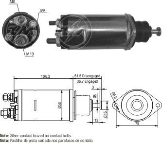 ZM 810   MARŞ OTOMATİĞİ 24V 28MT PROFESYONEL (2272) BMC 10483810 10483811