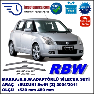 SUZUKI Swift [Z] 11.2004-..., 530 / 450 mm.  RBW  ADAPTÖRLÜ MUZ SİLECEK SETİ