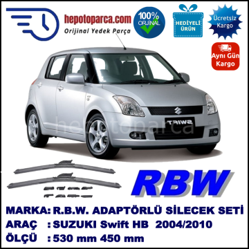 SUZUKI Swift Hatchback [MZ/EZ] 11.2004-..., 530 / 450 mm.  RBW  ADAPTÖRLÜ MUZ SİLECEK SETİ