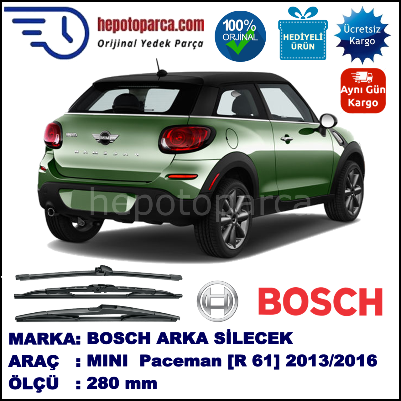 MINI (BMW) Mini Paceman [R 61] 280 mm 03.2013-... BOSCH Arka Silecek