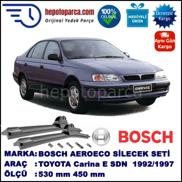 TOYOTA Carina E Sedan [T19] 02.1992-10.1997, 530 / 450 mm. BOSCH AEROECO Aparatlı Muz Silecek