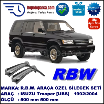 ISUZU Trooper [UBS] 08.92-09.04 500 / 500 mm. RBW Muz Silecek Seti  2'li Takım. U Kanca Uyumludur.