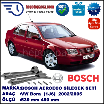 VW Bora [1J2] 06.2002-05.2005, 530 / 450 mm. BOSCH AEROECO Aparatlı Muz Silecek