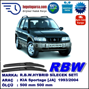 KIA Sportage [JA] 05.93-08.04 500 / 500 mm. RBW Hybrid Silecek Seti. U Kanca Uyumlu Hibrit