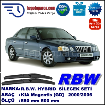 KIA Magentis [GD] 09.00-12.05 550 / 500 mm. RBW Hybrid Silecek Seti. U Kanca Uyumlu Hibrit