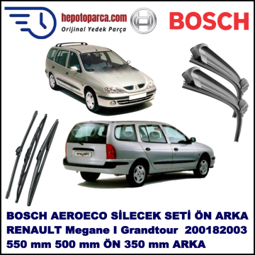 RENAULT Megane I Grandtour [X64] 11,2001-09,2003 Bosch Aeroeco Ön ve Arka Silecek Takımı