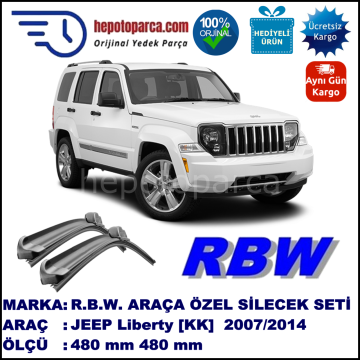 JEEP Liberty [KK] 09.07-... 480 / 480 mm. RBW Muz Silecek Seti  2'li Takım. U Kanca Uyumludur.