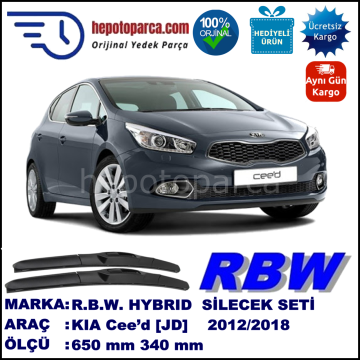 KIA Cee’d [JD] 05.12-... 650 / 340 mm. RBW Hybrid Silecek Seti. U Kanca Uyumlu Hibrit