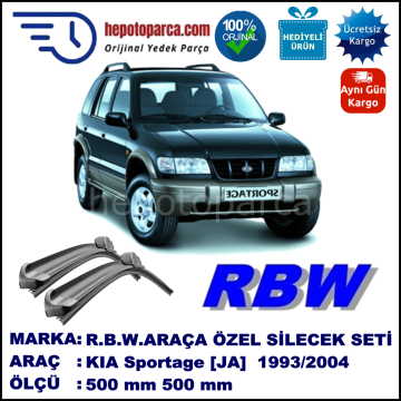 KIA Sportage [JA] 05.93-08.04 500 / 500 mm. RBW Muz Silecek Seti  2'li Takım. U Kanca Uyumludur.