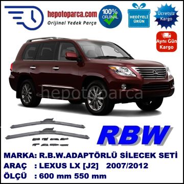 LEXUS LX [J2] 11.2007-01.2012, 600 / 550 mm.  RBW  ADAPTÖRLÜ MUZ SİLECEK SETİ