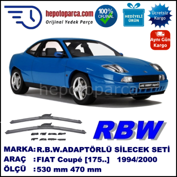 FIAT Coupé [175..] 02.1994-09.2000, 530 / 470 mm.  RBW  ADAPTÖRLÜ MUZ SİLECEK SETİ