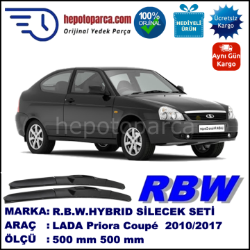 LADA Priora Coupé  01.10-... 500 / 500 mm. RBW Hybrid Silecek Seti. U Kanca Uyumlu Hibrit
