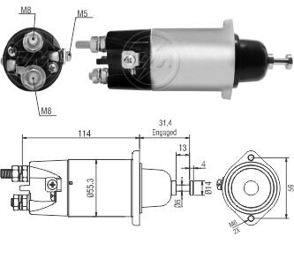 ZM 898   MARŞ OTOMATİĞİ 24V  RENAULT CAT KULAKLI MITSUBISHI TİP  11,11,3