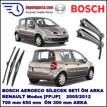 RENAULT Modus [FP,/JP,] 06,2005-,,, Bosch Aeroeco Ön ve Arka Silecek Takımı