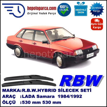 LADA Samara  01.84-... 530 / 530 mm. RBW Hybrid Silecek Seti. U Kanca Uyumlu Hibrit