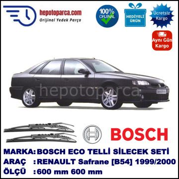 RENAULT Safrane [B54] 02.99-12.00 600 / 600 mm. BOSCH ECO Telli Silecek 2'li Takım