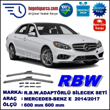 MERCEDES-BENZ Serie E [212] 03.2014-..., 600 / 600 mm.  RBW  ADAPTÖRLÜ MUZ SİLECEK SETİ