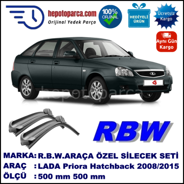 LADA Priora Hatchback  01.08-... 500 / 500 mm. RBW Muz Silecek Seti  2'li Takım. U Kanca Uyumludur.