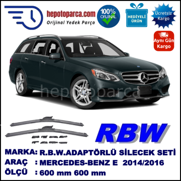 MERCEDES-BENZ Serie E (T-Modell) [212] 03.2014-..., 600 / 600 mm.  RBW  ADAPTÖRLÜ MUZ SİLECEK SETİ