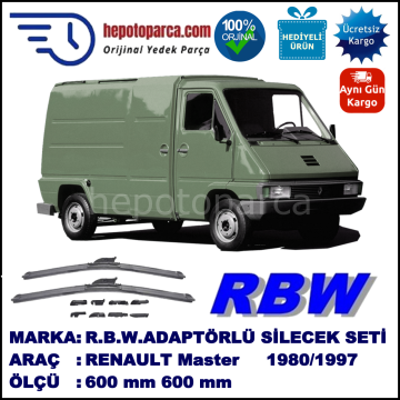 RENAULT Master  09.1980-09.1997, 600 / 600 mm.  RBW  ADAPTÖRLÜ MUZ SİLECEK SETİ
