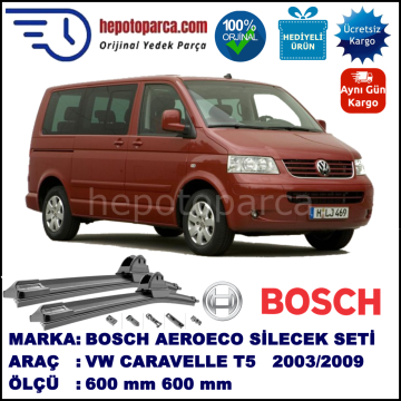 VW Caravelle T5 [7H] 02.2003-11.2009, 600 / 600 mm. BOSCH AEROECO Aparatlı Muz Silecek