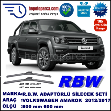 VW Amarok  [2H] 05.2012-..., 600 / 600 mm.  RBW  ADAPTÖRLÜ MUZ SİLECEK SETİ