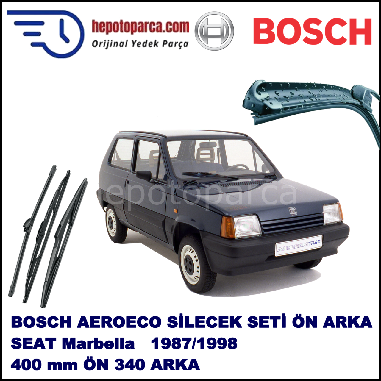 SEAT Marbella  01,1987-05,1998 Bosch Aeroeco Ön ve Arka Silecek Takımı