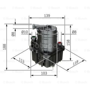 RENAULT Modus 1.5 dCi (09.2004 - 12.2015) BOSCH Filtre Seti filitre