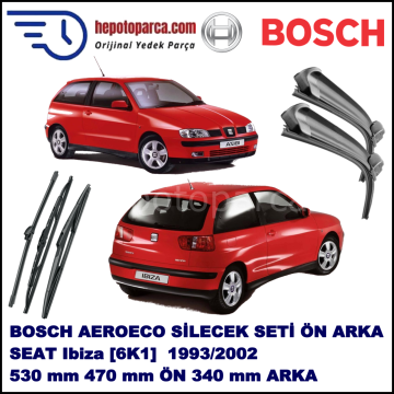 SEAT Ibiza [6K1] 03,1993-05,2002 Bosch Aeroeco Ön ve Arka Silecek Takımı