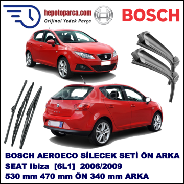 SEAT Ibiza [6L1] 02,2006-11,2009 Bosch Aeroeco Ön ve Arka Silecek Takımı