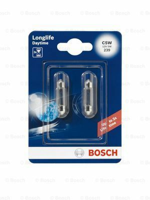 Ampul - Longlife Daytime - 12 V - C5W - 5 W - SV8, SV8,5-8 Seffaf Tekli Paket