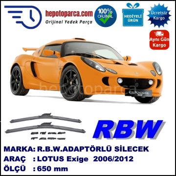 LOTUS Exige  04.2006-..., 650 / - mm.  RBW  ADAPTÖRLÜ MUZ SİLECEK