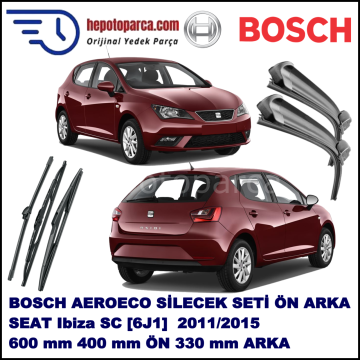 SEAT Ibiza SC [6J1] 09,2011-,,, Bosch Aeroeco Ön ve Arka Silecek Takımı