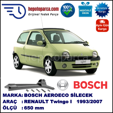 RENAULT Twingo I [C0./S0.] 03.1993-05.2007, 650 / - mm. BOSCH AEROECO Aparatlı Muz Silecek