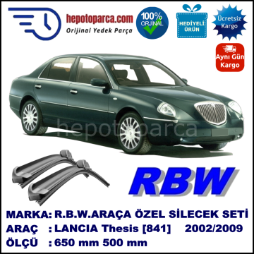 LANCIA Thesis [841] 04.02-12.09 650 / 500 mm. RBW Muz Silecek Seti  2'li Takım. U Kanca Uyumludur.