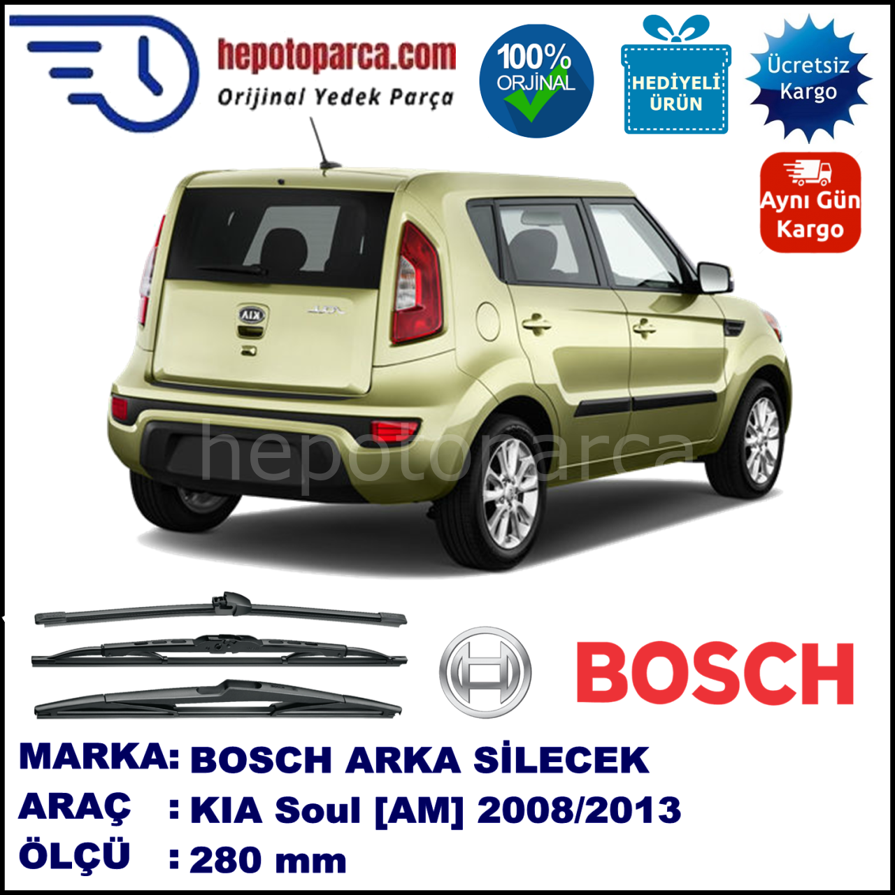 KIA Soul [AM] 280 mm 09.2008-... BOSCH Arka Silecek