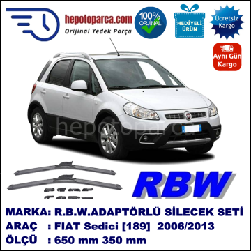 FIAT Sedici [189..] 05.2006-..., 650 / 350 mm.  RBW  ADAPTÖRLÜ MUZ SİLECEK SETİ