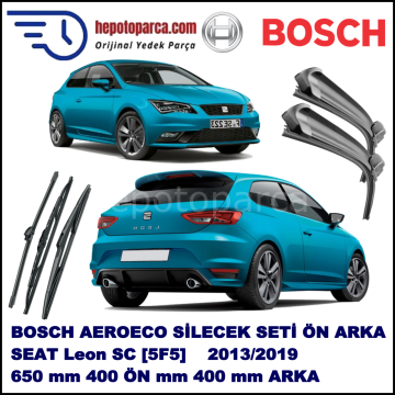 SEAT Leon SC [5F5] 01,2013-,,, Bosch Aeroeco Ön ve Arka Silecek Takımı