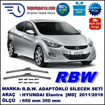 HYUNDAI Elantra [MD] 02.2011-..., 650 / 350 mm.  RBW  ADAPTÖRLÜ MUZ SİLECEK SETİ