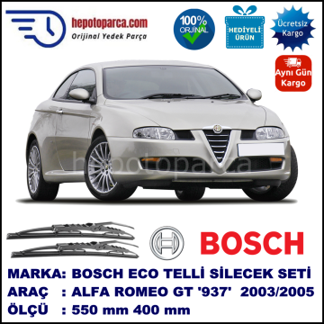 ALFA ROMEO GT [937] 10.03-06.05 550 / 400 mm. BOSCH ECO Telli Silecek 2'li Takım