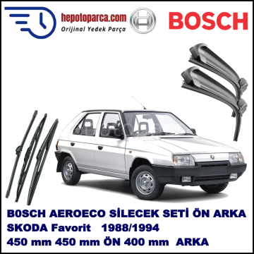 SKODA Favorit  09,1988-09,1994 Bosch Aeroeco Ön ve Arka Silecek Takımı