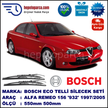 ALFA ROMEO 156 Berlina [932] 10.97-12.05 550 / 500 mm. BOSCH ECO Telli Silecek 2'li Takım