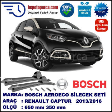 RENAULT Captur [J5] 01.2013-..., 650 / 350 mm. BOSCH AEROECO Aparatlı Muz Silecek