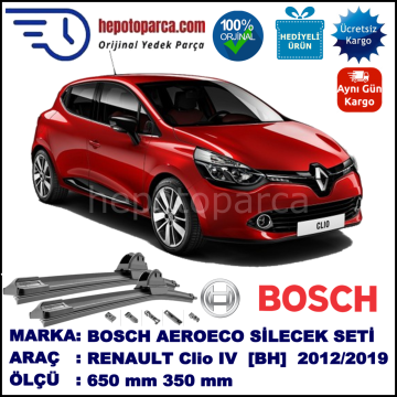 RENAULT Clio IV [BH] 05.2012-..., 650 / 350 mm. BOSCH AEROECO Aparatlı Muz Silecek